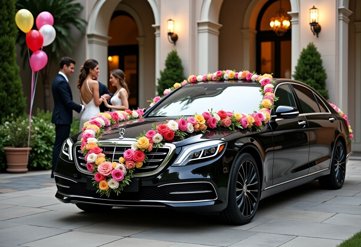 décoration voiture mariage